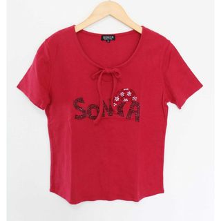 ソニアリキエル(SONIA RYKIEL)の【夏物 新入荷】●SONIA RYKIEL/ソニアリキエル●ロゴカットソー/Tシャツ/プルオーバー/半袖 レッド/赤 レディース 40【中古】夏 034042(Tシャツ(半袖/袖なし))