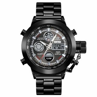 30m防水 デジタル腕時計デジアナ スポーツ ストップウォッチタイマーBKBKU(腕時計(デジタル))