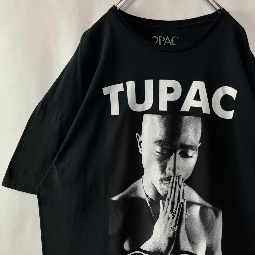 2パック　ビッグプリントTシャツ ヒップホップ　バンドT 黒　3XL 2PAC メンズのトップス(Tシャツ/カットソー(半袖/袖なし))の商品写真