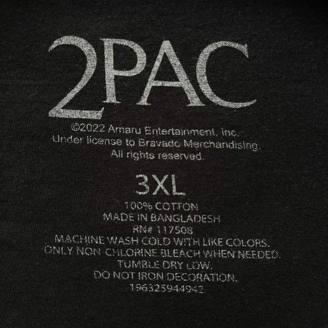 2パック　ビッグプリントTシャツ ヒップホップ　バンドT 黒　3XL 2PAC メンズのトップス(Tシャツ/カットソー(半袖/袖なし))の商品写真