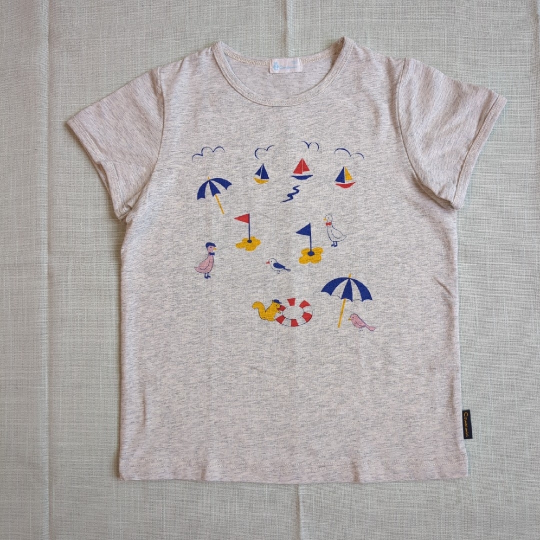 Combi mini(コンビミニ)のコンビミニ　Combimini　海で遊ぶ動物さんTシャツ　100 キッズ/ベビー/マタニティのキッズ服男の子用(90cm~)(Tシャツ/カットソー)の商品写真