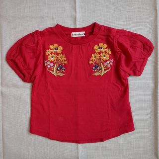 ブランシェス(Branshes)のharu様おまとめ用です　ブランシェス　お花の刺繍Tシャツ　90(Tシャツ/カットソー)