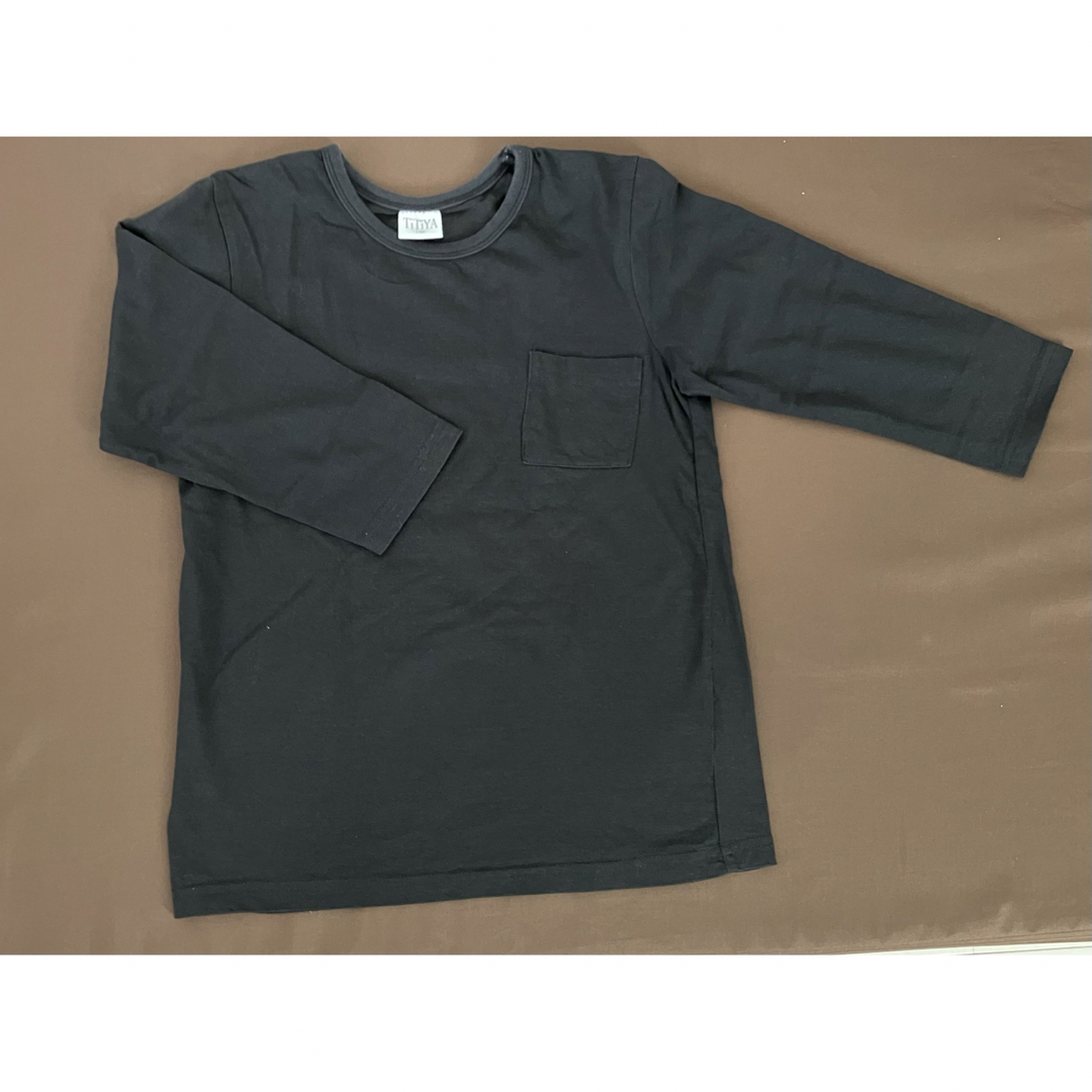 黒　七分袖　ポケットTシャツ　140cm キッズ/ベビー/マタニティのキッズ服男の子用(90cm~)(Tシャツ/カットソー)の商品写真