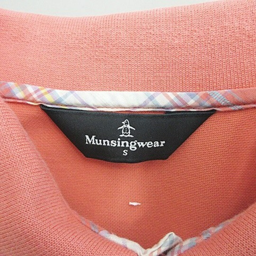 Munsingwear(マンシングウェア)のマンシングウェア ゴルフ ポロシャツ 半袖 ワッペン オレンジ ピンク S スポーツ/アウトドアのゴルフ(ウエア)の商品写真