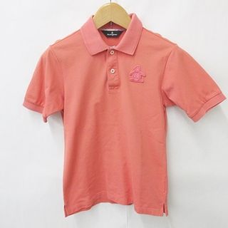 マンシングウェア(Munsingwear)のマンシングウェア ゴルフ ポロシャツ 半袖 ワッペン オレンジ ピンク S(ウエア)