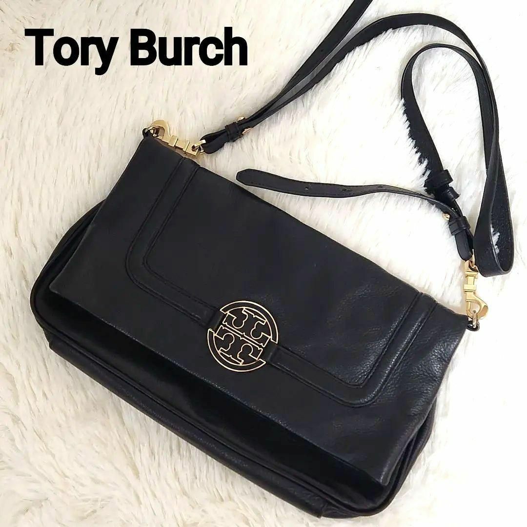 Tory Burch(トリーバーチ)の【美品】トリーバーチ ショルダーバッグ オール レザー ビッグロゴ 金 レディースのバッグ(ショルダーバッグ)の商品写真