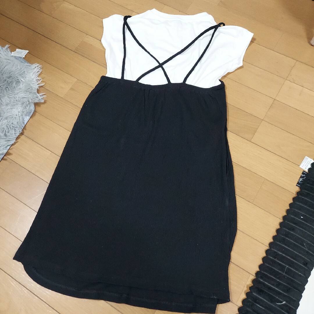 GU(ジーユー)のGU　キッズ　2点セット　キャミワンピ　150cm キッズ/ベビー/マタニティのキッズ服女の子用(90cm~)(ワンピース)の商品写真