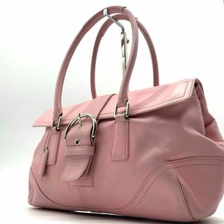 コーチ(COACH)の希少　デザイン コーチ トートバッグ レザー　ピンク　9550(トートバッグ)