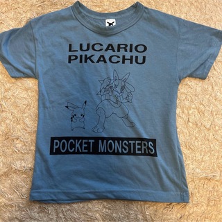 ポケモン(ポケモン)のPoketMonsters LUCARIO PIKACHU Tシャツブルー120(Tシャツ/カットソー)