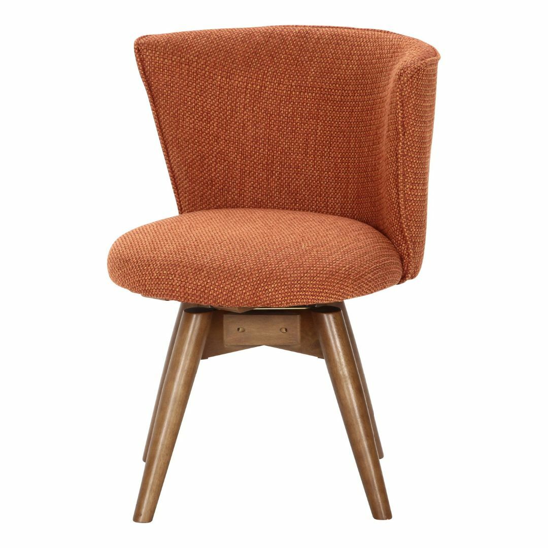 360度回転式チェア  コンパクトサイズ 座面高40cm オレンジ インテリア/住まい/日用品の椅子/チェア(ダイニングチェア)の商品写真