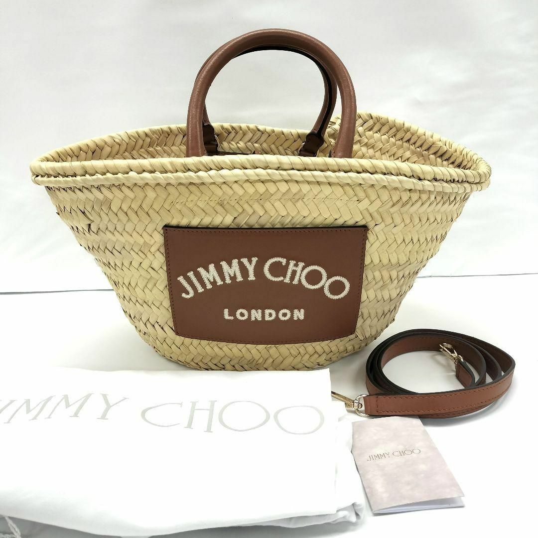 JIMMY CHOO - ジミーチュウ カゴ バッグ 2WAY トート ハンドの JIMMY CHOO - ジミーチュウ カゴ バッグ 2WAY トート ハンドの