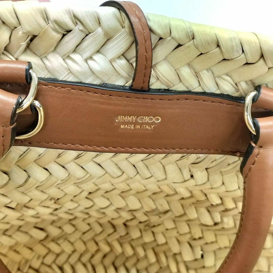 JIMMY CHOO - ジミーチュウ カゴ バッグ 2WAY トート ハンドの JIMMY CHOO - ジミーチュウ カゴ バッグ 2WAY トート ハンドの
