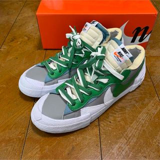 ナイキ(NIKE)のsacai × NIKE Blazer Low green 28cm(スニーカー)