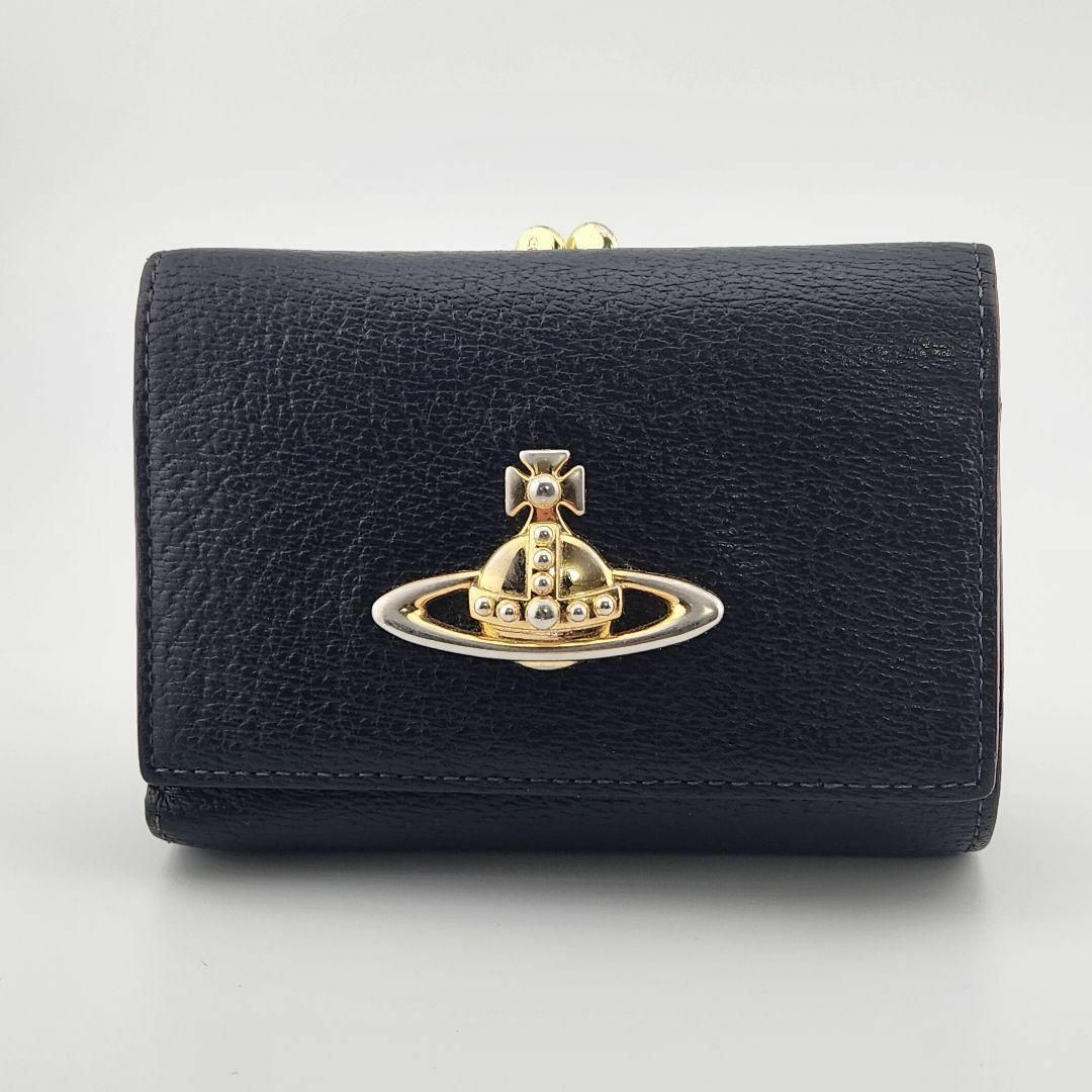 Vivienne Westwood(ヴィヴィアンウエストウッド)のヴィヴィアン ウエストウッド 折り畳み がま口 財布 ブラック レディースのファッション小物(財布)の商品写真