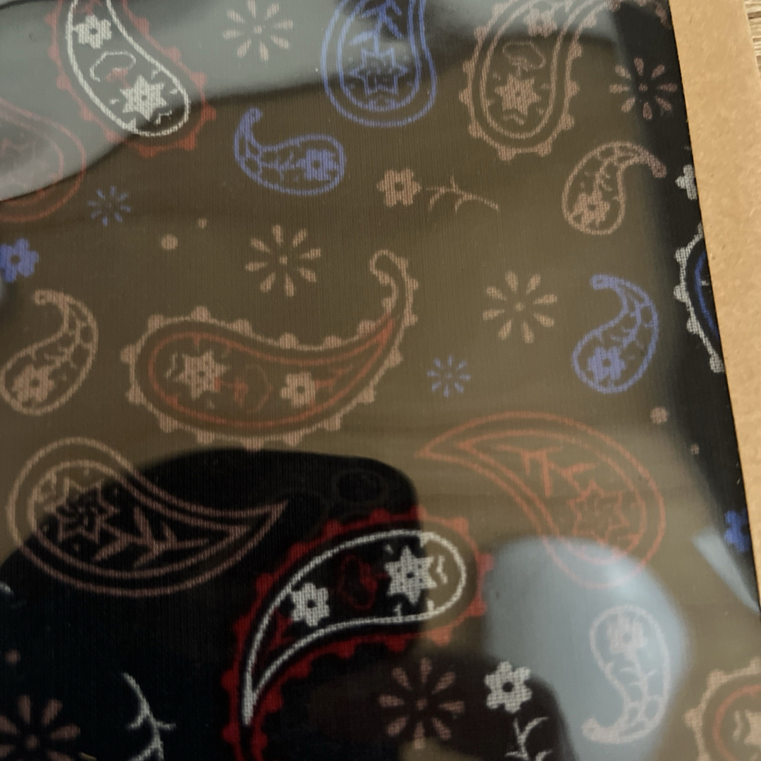 定価¥1200●半額！●バンダナ スカーフ ロングタイプ　ペイズリー柄 ブラック レディースのファッション小物(バンダナ/スカーフ)の商品写真