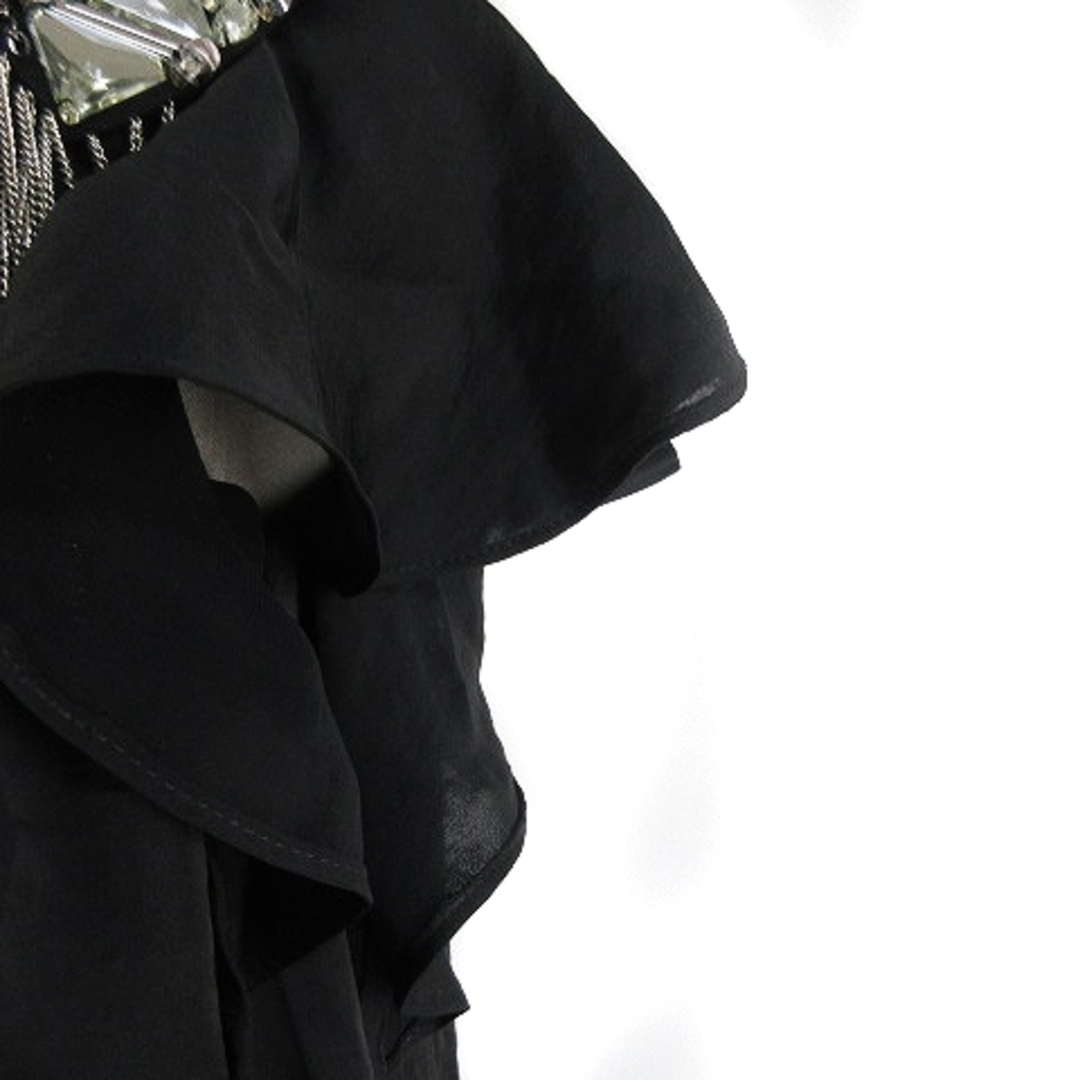 AULA AILA(アウラアイラ)のアウラアイラ カットソー ワンショルダー 半袖 ビジュー 薄手 無地 1 黒 レディースのトップス(カットソー(半袖/袖なし))の商品写真