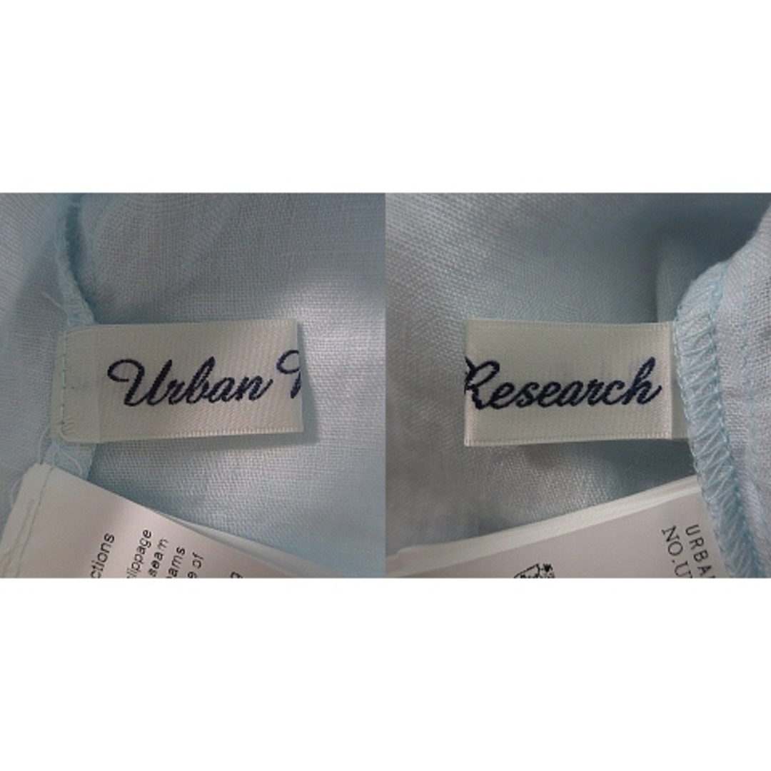 URBAN RESEARCH(アーバンリサーチ)のアーバンリサーチ ブラウス 半袖 キーネック フレンチスリーブ リネン F 青 レディースのトップス(カットソー(半袖/袖なし))の商品写真