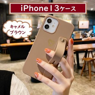 送料込 iPhone13ケース スマホ アイフォン 落下防止ベルト付 BW(iPhoneケース)