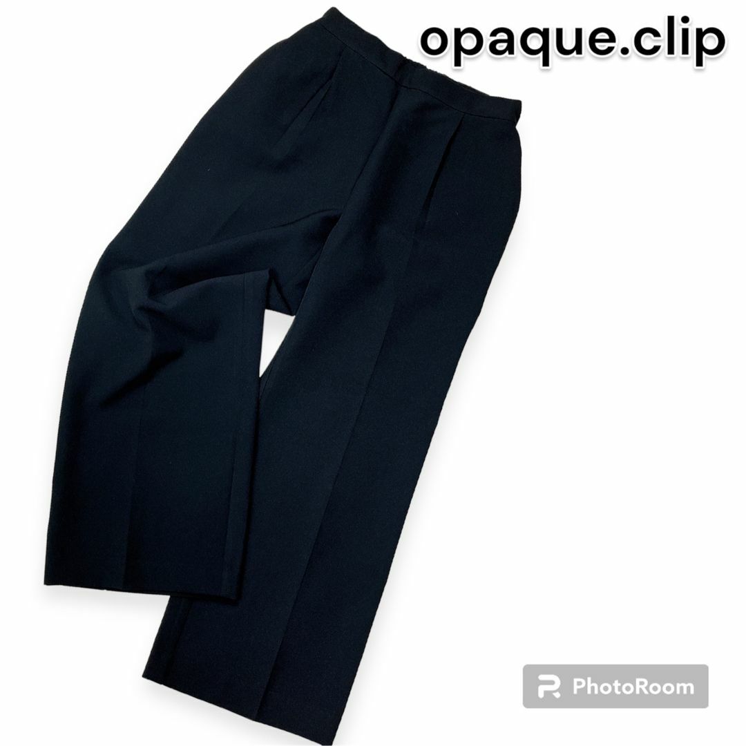 OPAQUE.CLIP(オペークドットクリップ)のopaque.clip スラックス ブラック イージーパンツ 楽チン レディースのパンツ(カジュアルパンツ)の商品写真