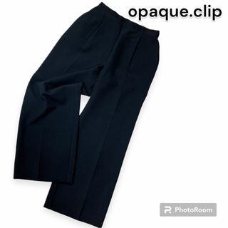 オペークドットクリップ(OPAQUE.CLIP)のopaque.clip スラックス ブラック イージーパンツ 楽チン(カジュアルパンツ)