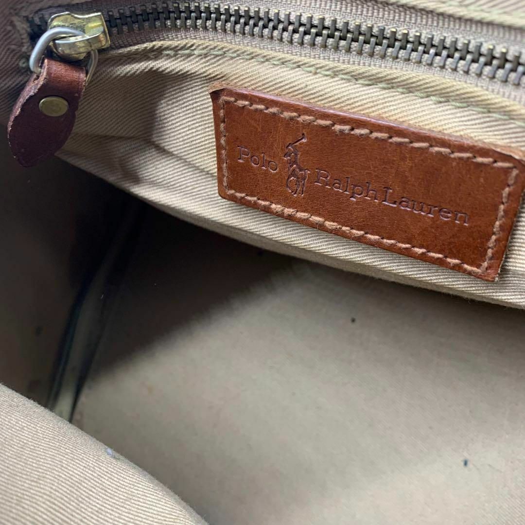 POLO RALPH LAUREN(ポロラルフローレン)の美品 ポロ ラルフローレン チェック柄 ミニボストンバッグ PVC レディースのバッグ(ボストンバッグ)の商品写真