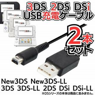 2本入 充電器 3DS 2DS DSi USB コード 充電コード 充電器(携帯用ゲーム機本体)