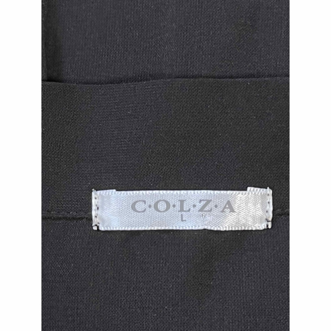 COLZA(コルザ)のボウタイ　ワンピース　L 黒　ブラック　ロングワンピース　colza ハニーズ　 レディースのワンピース(ロングワンピース/マキシワンピース)の商品写真