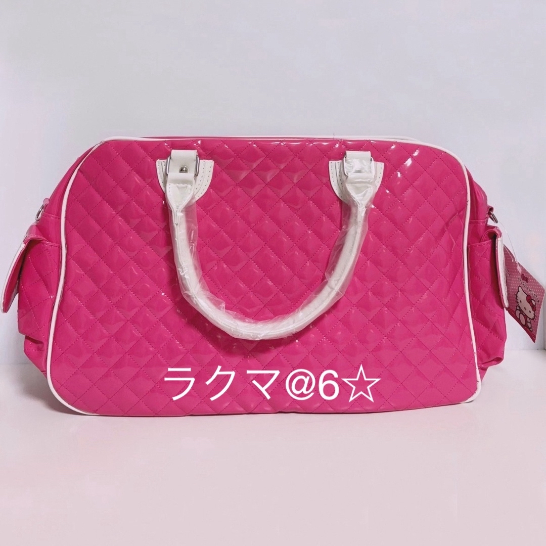 サンリオ(サンリオ)のキティ キルティングバッグ ボストンバッグ 大容量 ホットピンク 韓国 Y2K レディースのバッグ(ボストンバッグ)の商品写真