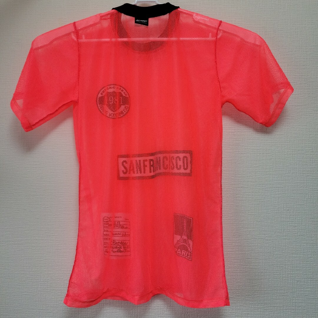 キッズ レディース ネオンピンク メッシュ Tシャツ オーバーサイズ L レディースのトップス(Tシャツ(半袖/袖なし))の商品写真