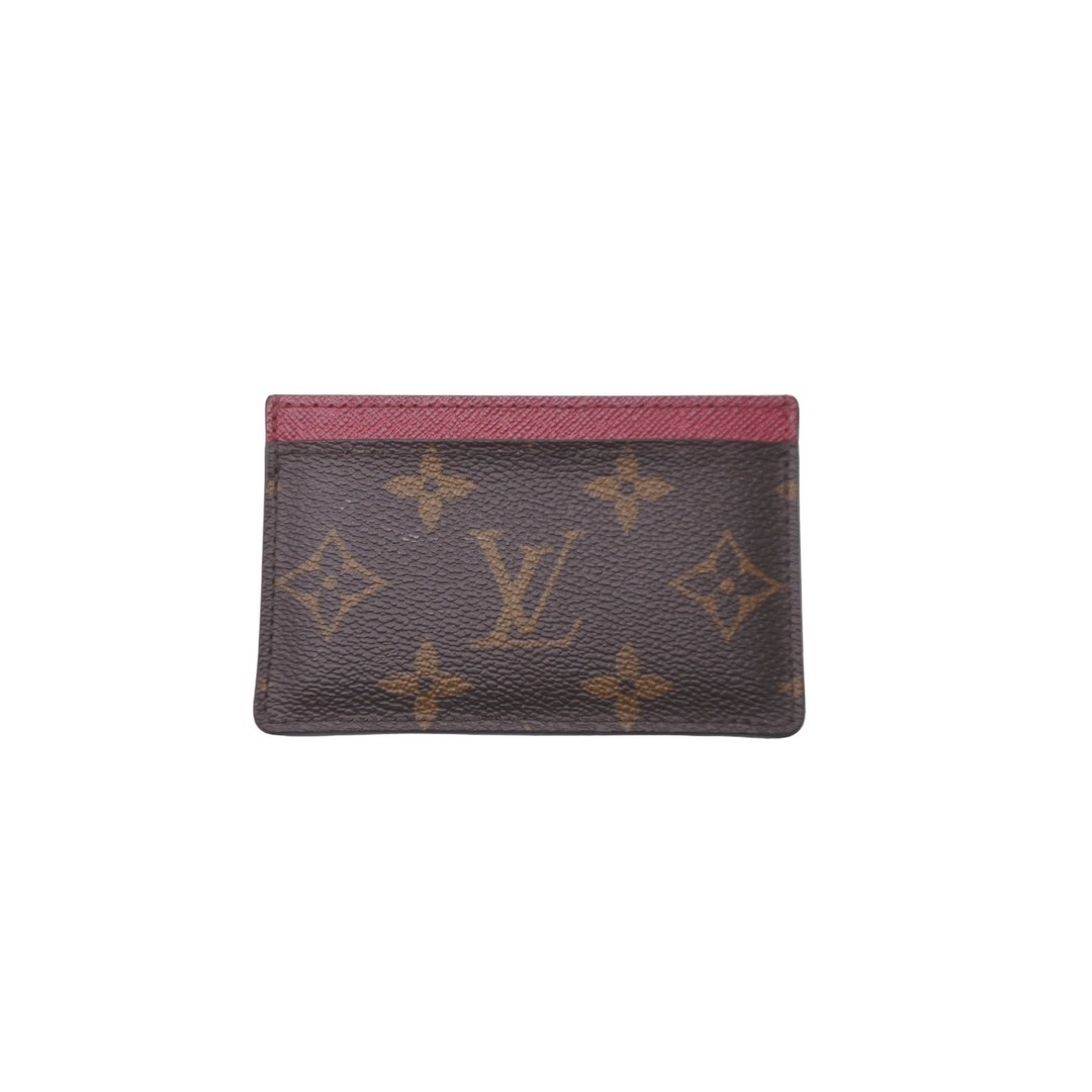 LOUIS VUITTON(ルイヴィトン)の極美品 LOUIS VUITTON ルイヴィトン カードケース M60703 ポルト カルト サーンプル モノグラム フューシャ ブラウン 中古 62834 レディースのファッション小物(パスケース/IDカードホルダー)の商品写真