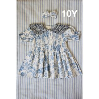 Bonjour Blue flower wallpaper tunic 10Y(ワンピース)