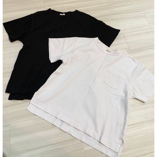 ジーユー(GU)のGUキッズクルーネックTシャツ２枚140cm(Tシャツ/カットソー)