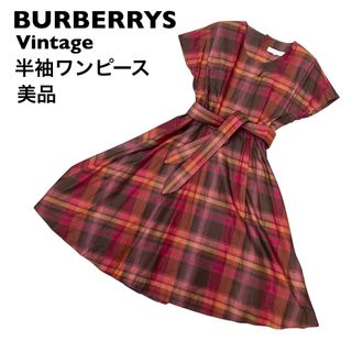 バーバリー(BURBERRY)の【美品】バーバリーズ   BURBERRYS チェック柄　ワンピース(ひざ丈ワンピース)