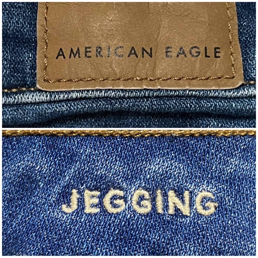 American Eagle(アメリカンイーグル)のアメリカンイーグル ジェギング クラッシュ加工  スーパーストレッチ US 6 レディースのパンツ(デニム/ジーンズ)の商品写真