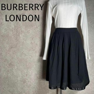 バーバリー(BURBERRY)の日本製 オールド BURBERRY LONDON プリーツスカート ウール 黒(その他)