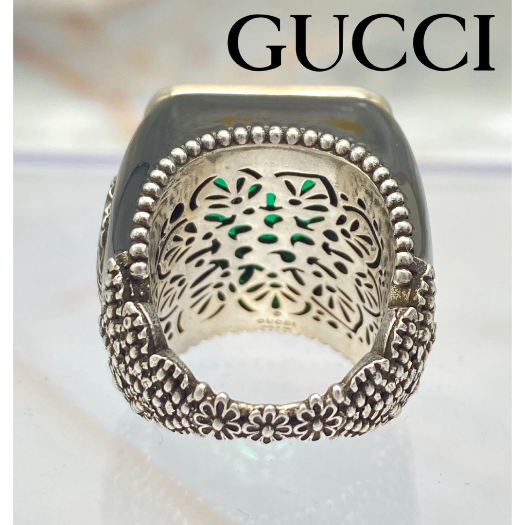 Gucci(グッチ)のGUCCI グッチ　クリスタルディティール GGロゴ シグネットリングAG925 レディースのアクセサリー(リング(指輪))の商品写真