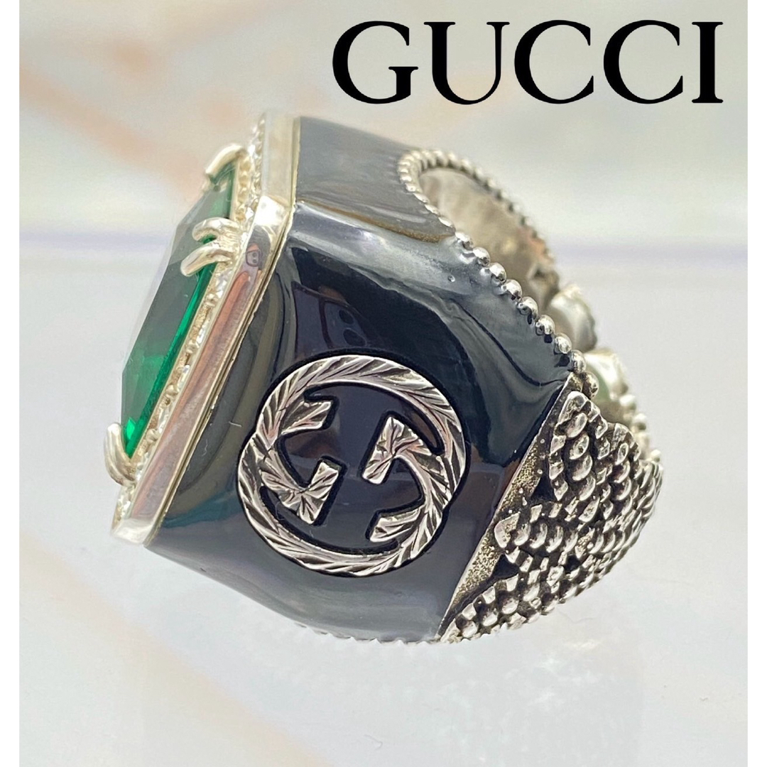 Gucci(グッチ)のGUCCI グッチ　クリスタルディティール GGロゴ シグネットリングAG925 レディースのアクセサリー(リング(指輪))の商品写真