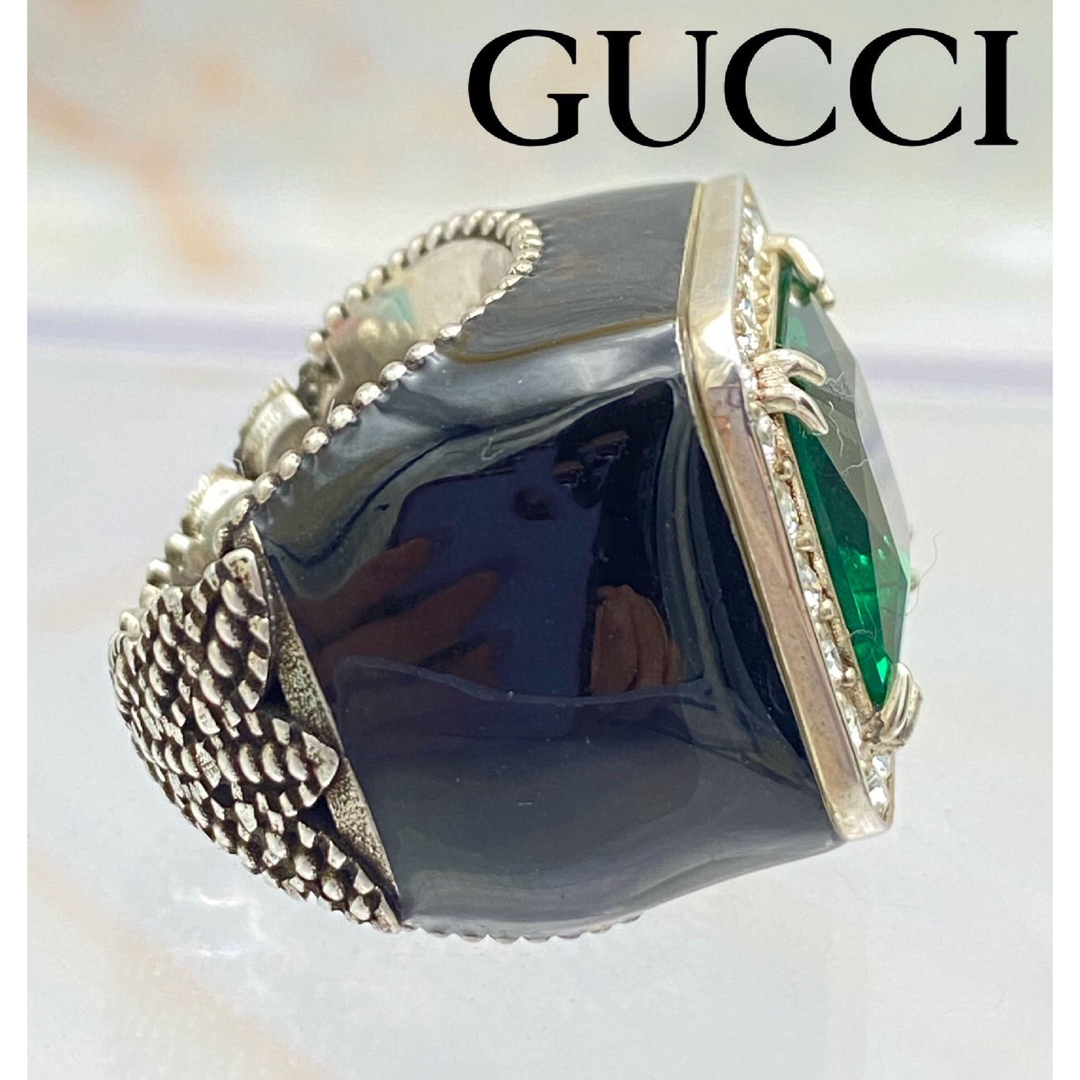 Gucci(グッチ)のGUCCI グッチ　クリスタルディティール GGロゴ シグネットリングAG925 レディースのアクセサリー(リング(指輪))の商品写真