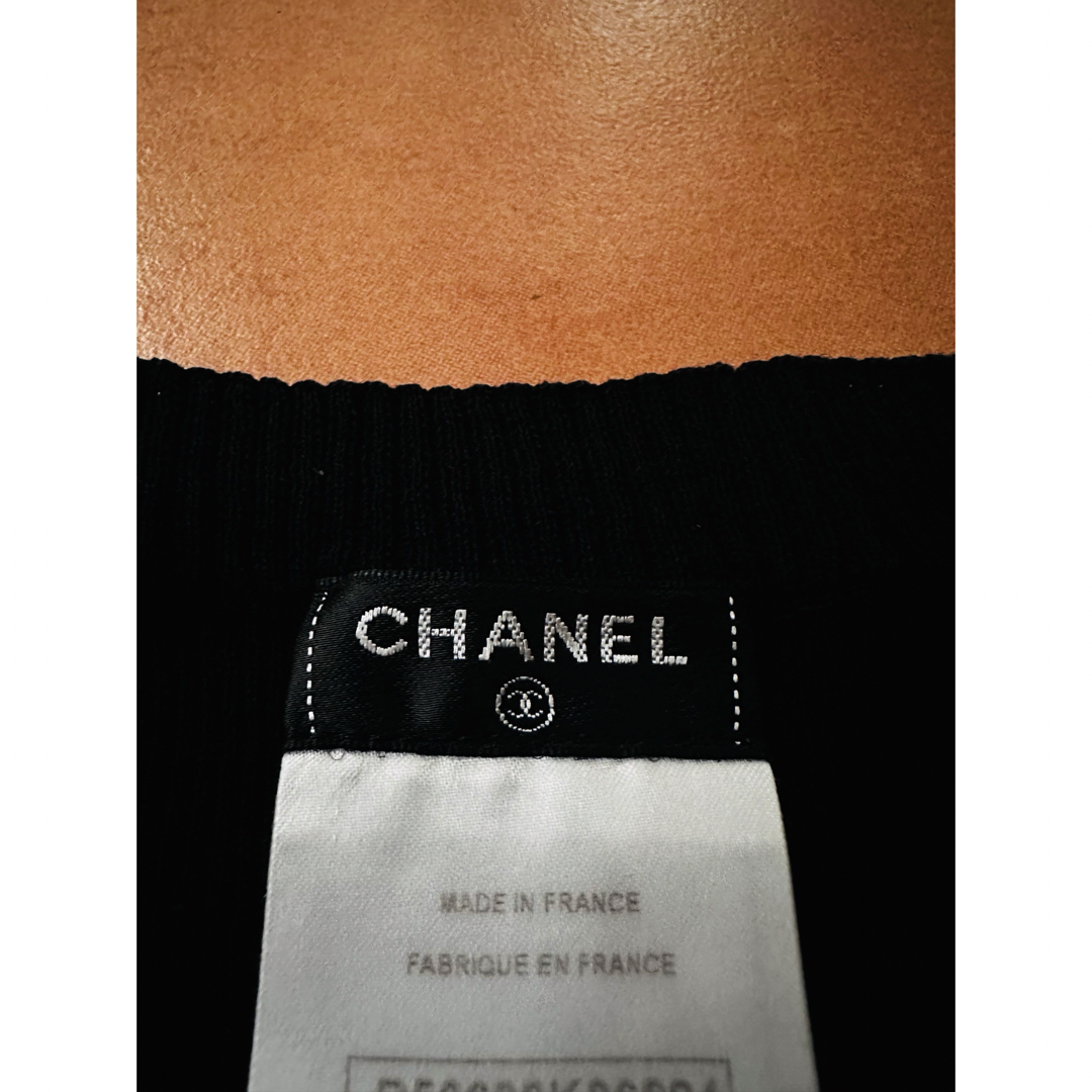 CHANEL(シャネル)のCHANEL シャネル ネイビー ブラックセータートップニット ブルー 水玉  レディースのトップス(ニット/セーター)の商品写真