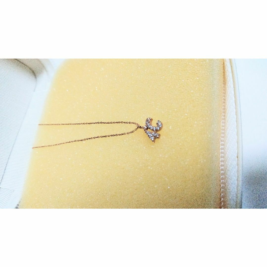 4℃ ネックレス K10 ピンクゴールド ブランドロゴダイヤデザイン レディースのアクセサリー(ネックレス)の商品写真