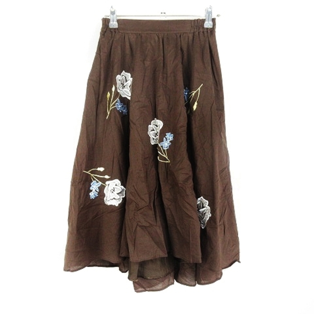PROPORTION BODY DRESSING(プロポーションボディドレッシング)のプロポーション ボディドレッシング スカート フレア 刺繍 2 茶 ボトムス レディースのスカート(ロングスカート)の商品写真
