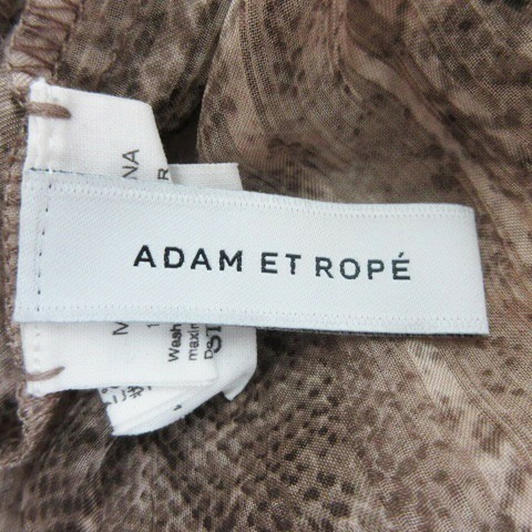 Adam et Rope'(アダムエロぺ)のアダムエロペ ブラウス ボウタイ ノースリーブ シースルー パイソン柄 F 茶 レディースのトップス(シャツ/ブラウス(半袖/袖なし))の商品写真