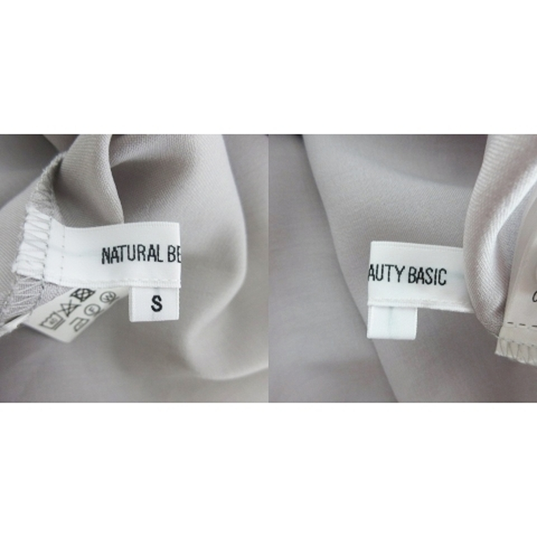 NATURAL BEAUTY BASIC(ナチュラルビューティーベーシック)のナチュラルビューティーベーシック ブラウス ノースリーブ 無地 S グレー レディースのトップス(カットソー(半袖/袖なし))の商品写真