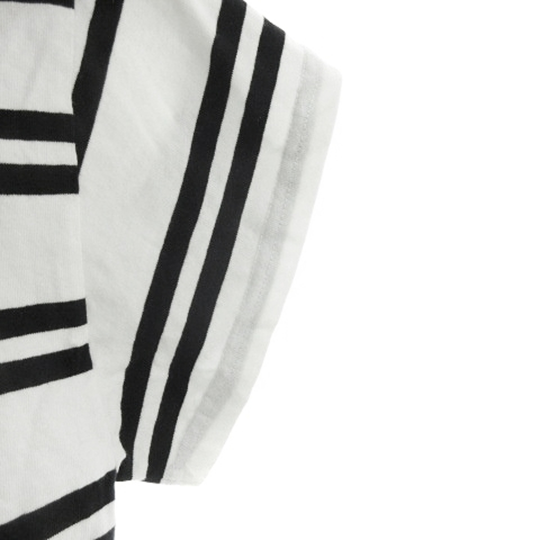 Simplicite(シンプリシテェ)のシンプリシテェ Tシャツ カットソー 五分袖 フライボタン ボーダー 白 黒 レディースのトップス(その他)の商品写真