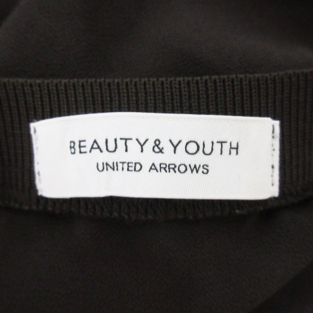 BEAUTY&YOUTH UNITED ARROWS(ビューティアンドユースユナイテッドアローズ)のB&Y ユナイテッドアローズ ワンピース ロング 半袖 シースルー 無地 茶 レディースのワンピース(ロングワンピース/マキシワンピース)の商品写真