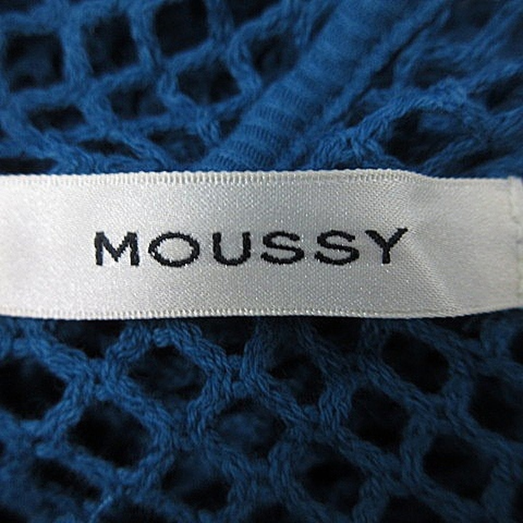 moussy(マウジー)のマウジー パーカー 長袖 フード クロップド丈 メッシュ F ブルー トップス レディースのトップス(パーカー)の商品写真