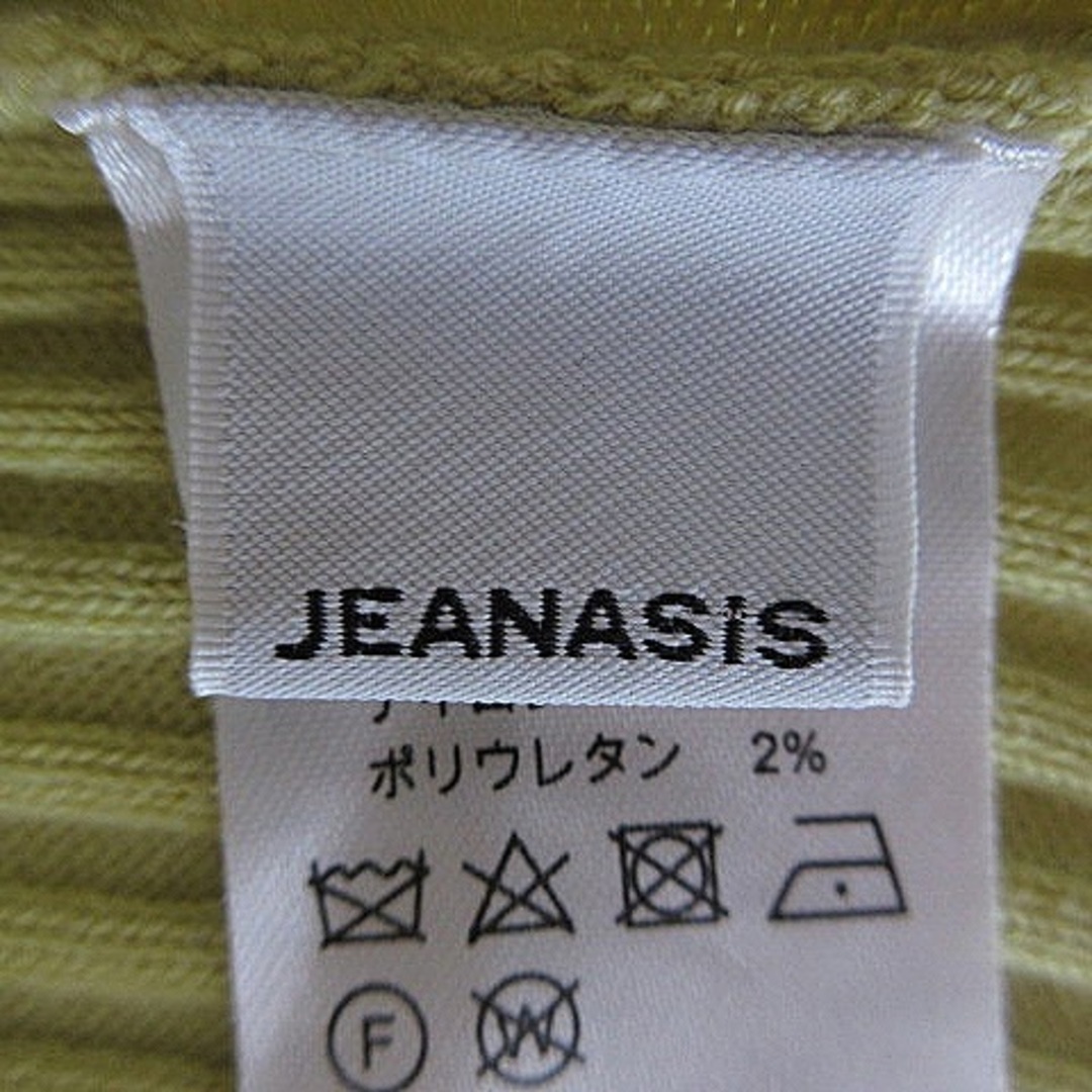 JEANASIS(ジーナシス)のジーナシス ニット カットソー 半袖 ラウンドネック ス リブ F 黄 トップス レディースのトップス(ニット/セーター)の商品写真