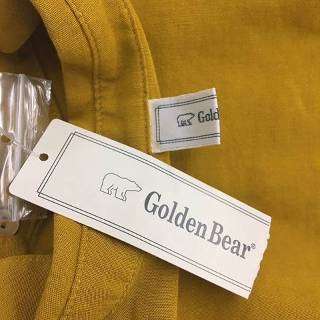 Golden Bear(ゴールデンベア)のゴールデンベア シャツ ブラウス リネン混 無地 ロールアップ 五分袖 M 黄 レディースのトップス(シャツ/ブラウス(半袖/袖なし))の商品写真