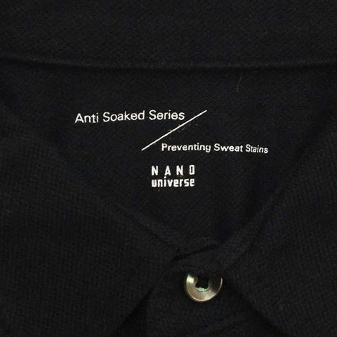 nano・universe(ナノユニバース)のナノユニバース Anti Soaked ポロシャツ プルオーバー 半袖 S 黒 メンズのトップス(ポロシャツ)の商品写真