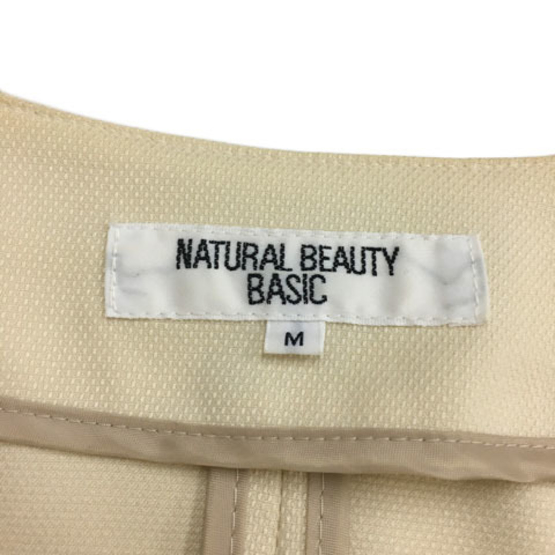 NATURAL BEAUTY BASIC(ナチュラルビューティーベーシック)のナチュラルビューティーベーシック ジャケット ノーカラー 七分袖 M ベージュ レディースのジャケット/アウター(その他)の商品写真